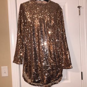 Rose Gold Sequin Dress